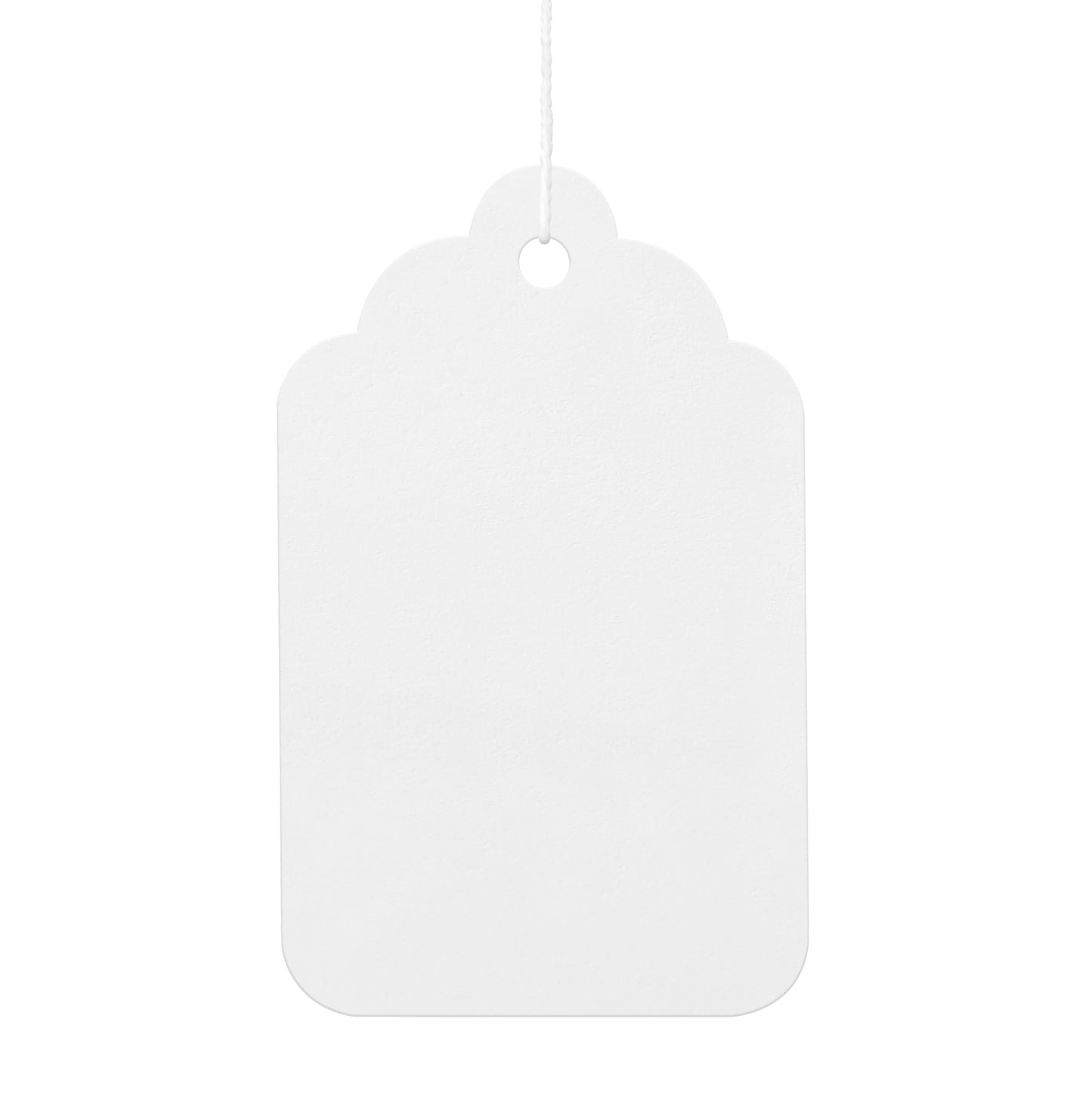 Swift Strung Tags White Card Clothing Parcel Label String Hanging Gift Swing Tickets Kraft Hang Price Labelling 73mm x 45mm (Pack Of 5000)