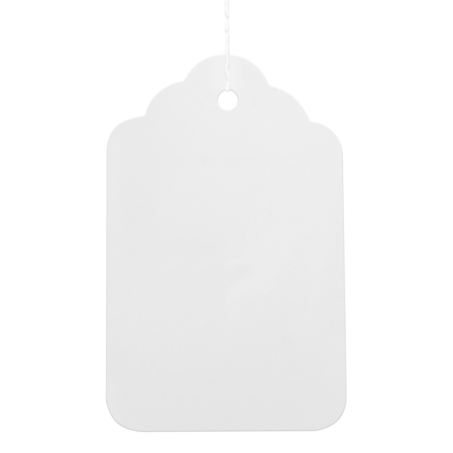 Swift Strung Tags White Card Clothing Parcel Label String Hanging Gift Swing Tickets Kraft Hang Price Labelling 84mm x 52mm (Pack Of 5000)