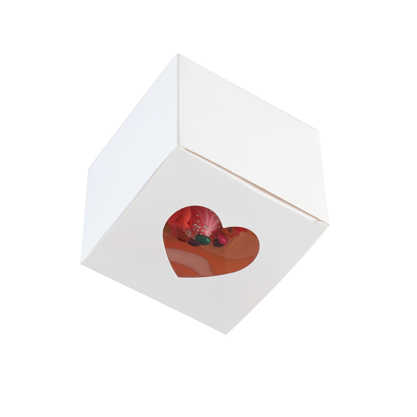 Cupcake Boxes Individual Heart Shape Clear Window Single Fairy Cake Cardboard Packaging Box Baking Kids Muffins Cookies Weddings
