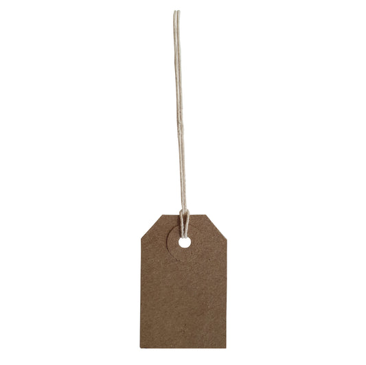 Swift Strung Tags Brown Reinforced Card Clothing Parcel Label String Hanging Gift Swing Tickets Kraft Hang Price Labelling 56mm x 35mm (Pack Of 3000)