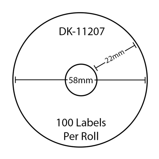 100 Rolls of Compatible Brother Labels DK-11207