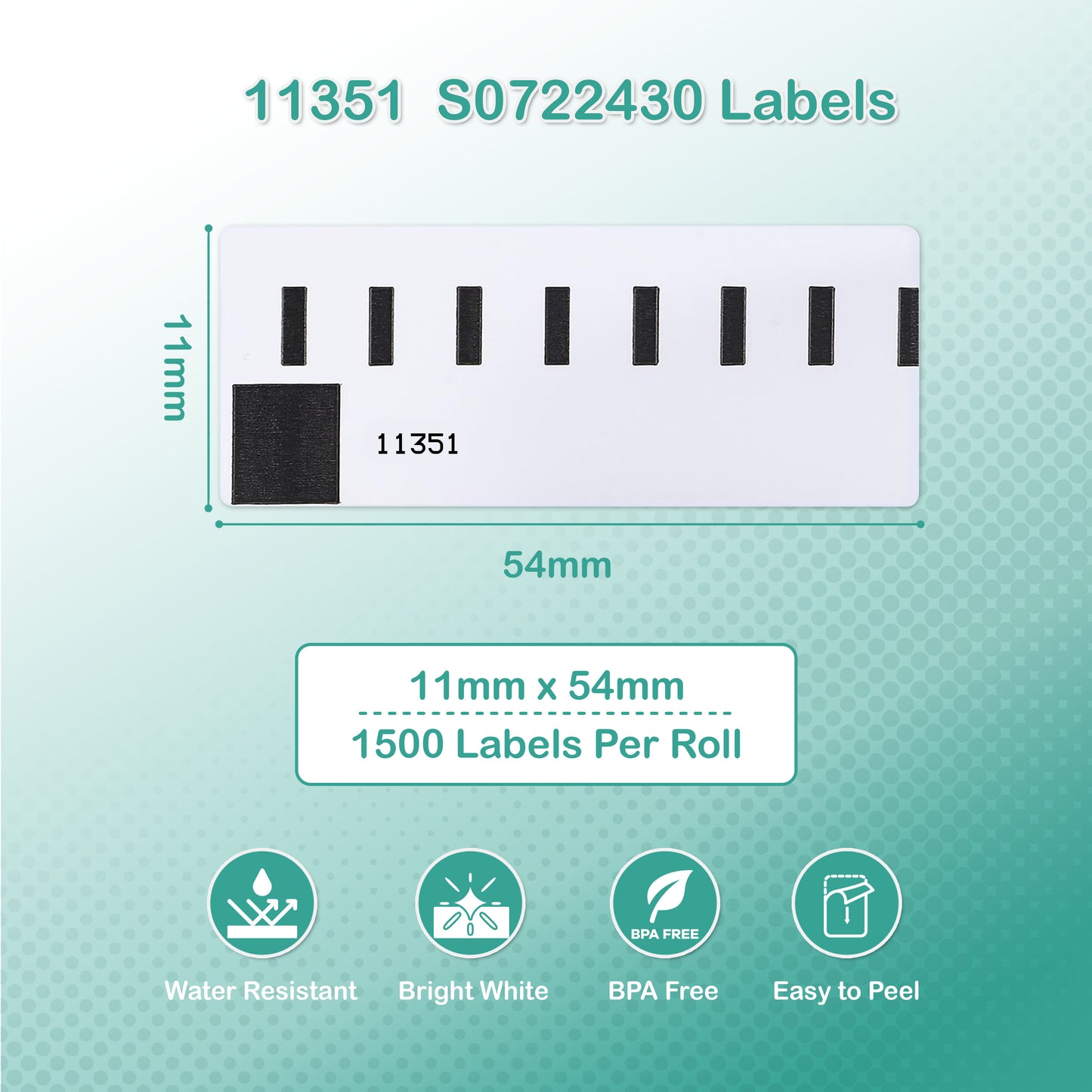 Dymo Compatible Labels 11351 (11x54mm)