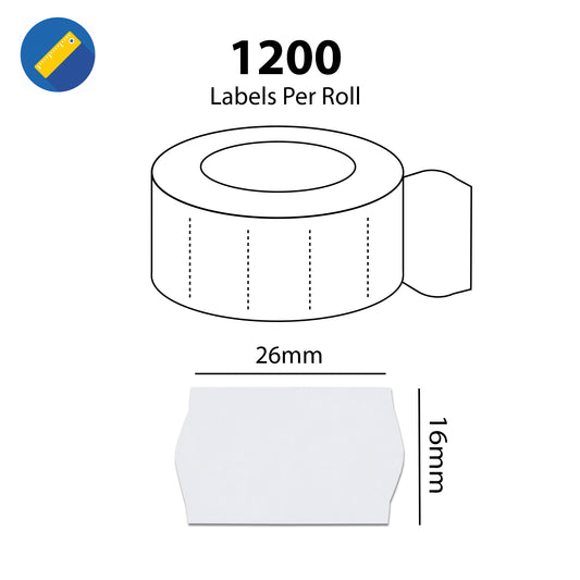 LYNX 26 x 16mm White Peelable CT12 (12,000 Labels)