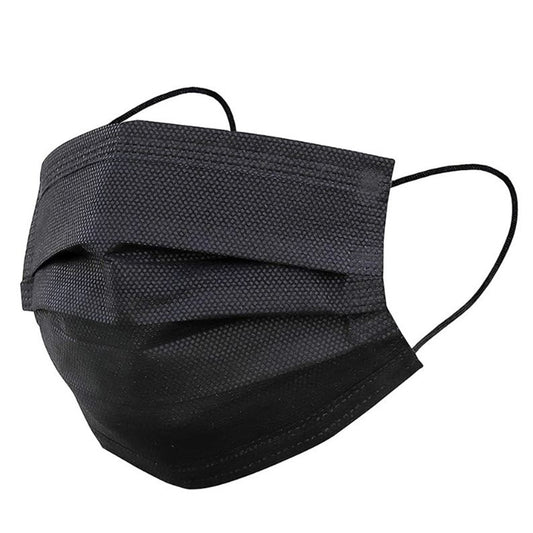3 Ply Disposable Non-Surgical Face Mask Black (Pack of 10)