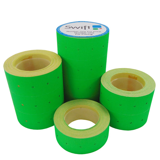 Swift 22 x 12 mm Price Gun Labels CT1 Green 5,000 Stickers Pricemarking Tags