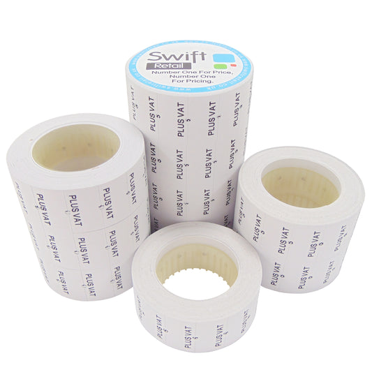 Swift 22 x 12 mm Price Gun Labels CT1 Plus VAT 5,000 Stickers Pricemarking Tags