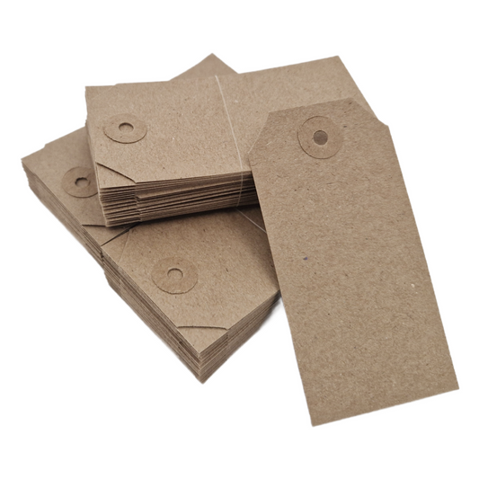 Unstrung Brown Buff Card Clothing TSwift Unstrung Tags Brown Reinforced Card Clothing Parcel Label Gift Swing Tickets Kraft Price Labelling 83mm x 41 mm (Pack Of 1000)