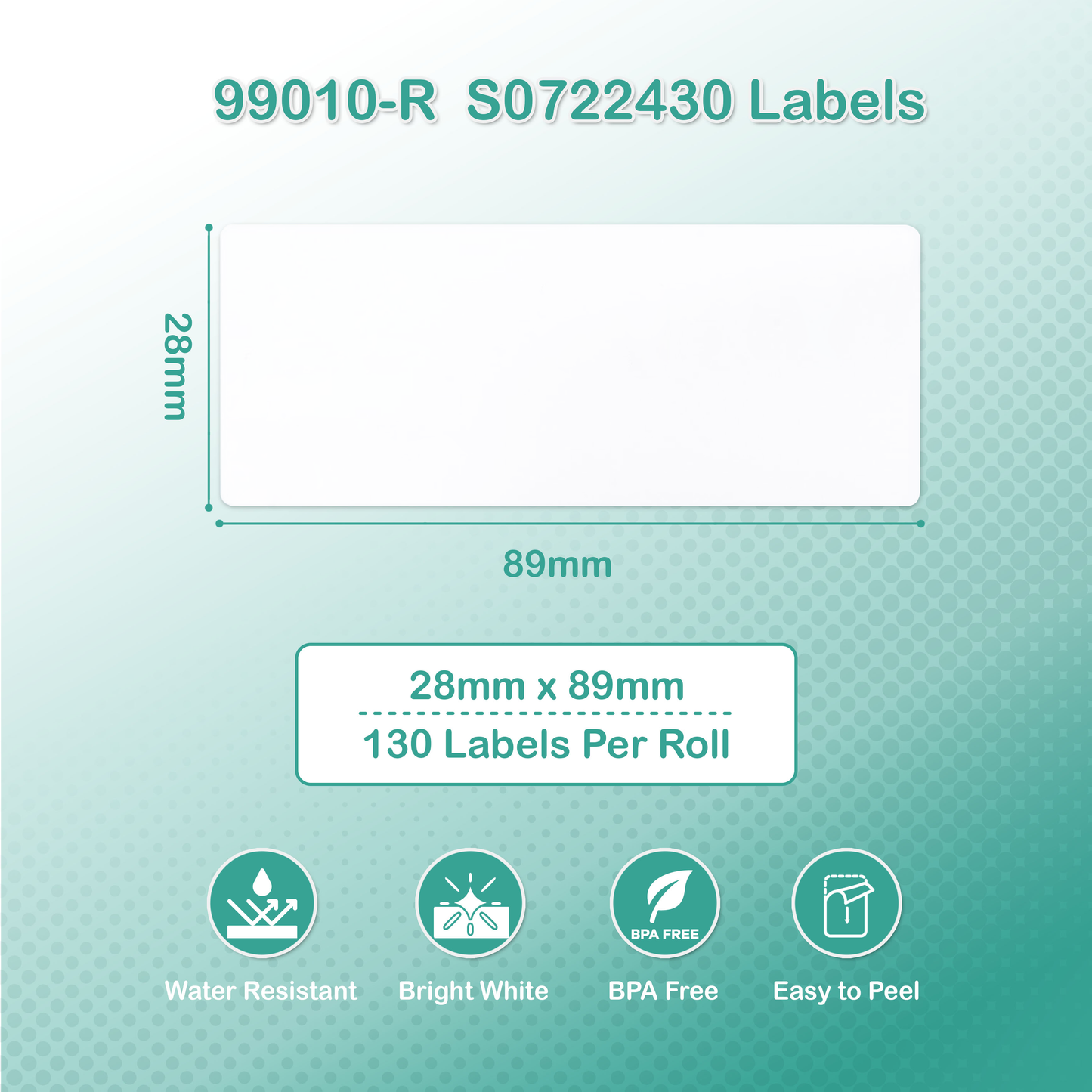 Dymo Compatible Labels 99010 - Removable (28x89mm)