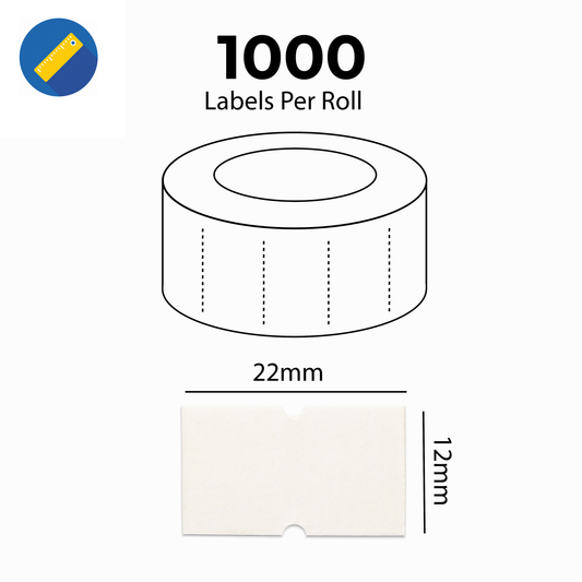 Swift 22 x 12 mm Price Gun Labels CT1 Peelable 10,000 Stickers Pricemarking Tags