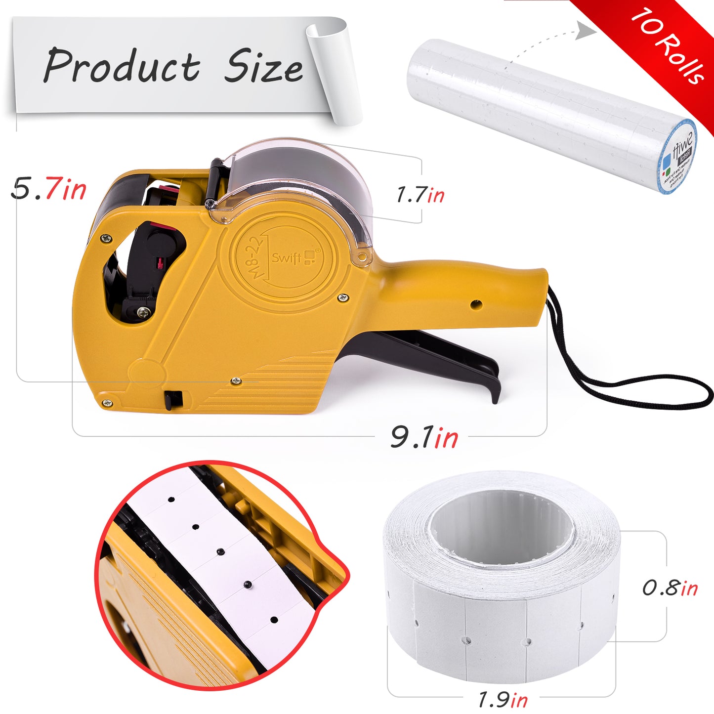 Swift M8-22 Price Gun Yellow - 22x12mm