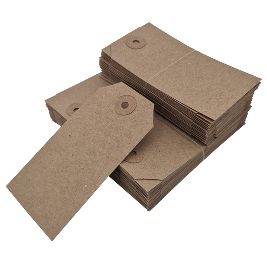 Swift Unstrung Tags Brown Reinforced Card Clothing Parcel Label Gift Swing Tickets Kraft Price Labelling 108mm x 54 mm (Pack Of 500)