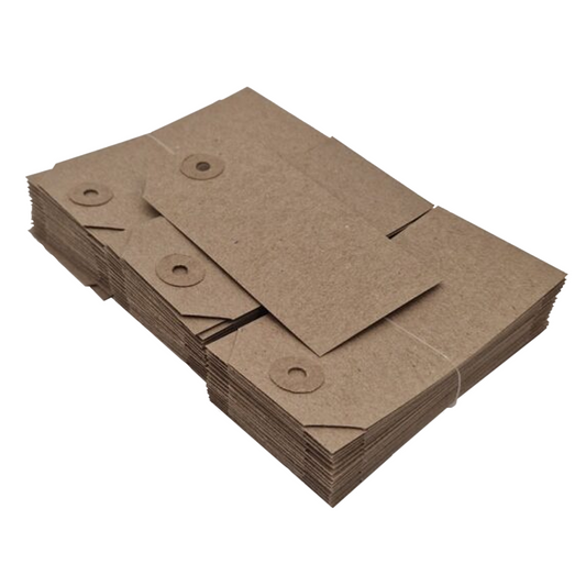 Swift Unstrung Tags Brown Reinforced Card Clothing Parcel Label Gift Swing Tickets Kraft Price Labelling 134mm x 67 mm (Pack Of 1000)