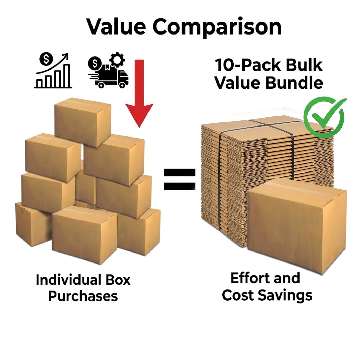 Pack of 10 Large Double Wall Cardboard Boxes 60 x 40 x 40cm