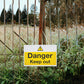 Danger Keep Out Yellow Hanging Warning Sign (BS10)