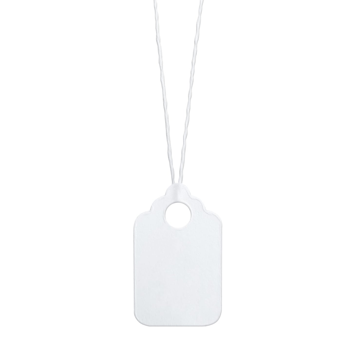 Swift Strung Tags White Card Clothing Parcel Label String Hanging Gift Swing Tickets Kraft Hang Price Labelling 20mm x 8mm (Pack Of 500)