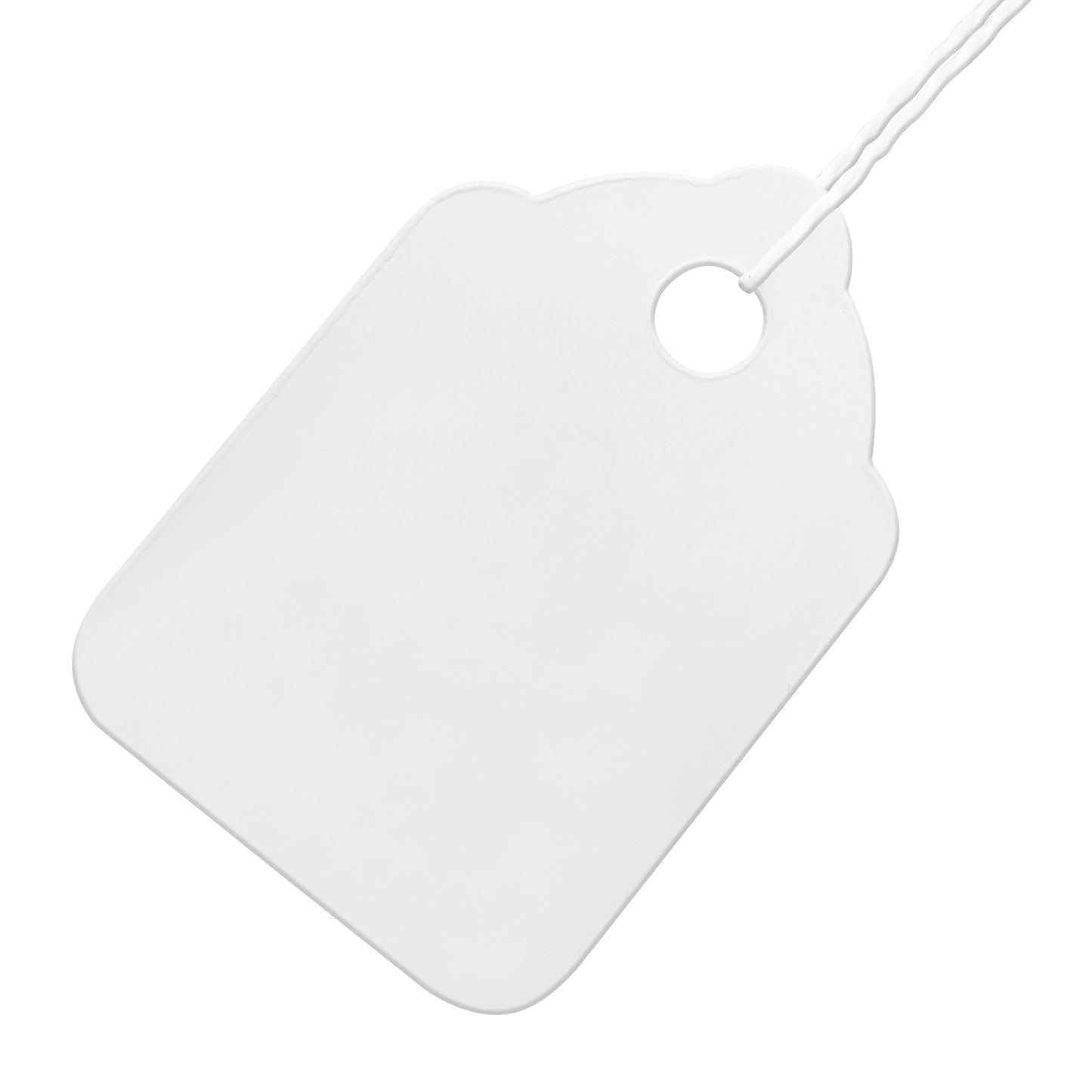 Swift Strung Tags White Card Clothing Parcel Label String Hanging Gift Swing Tickets Kraft Hang Price Labelling 32mm x 22mm (Pack Of 5000)
