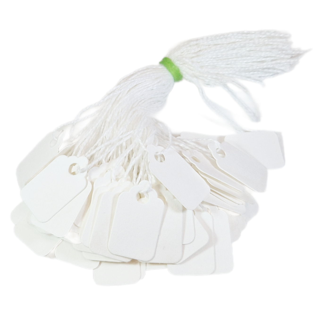 Swift Strung Tags White Card Clothing Parcel Label String Hanging Gift Swing Tickets Kraft Hang Price Labelling 20mm x 8mm (Pack Of 500)