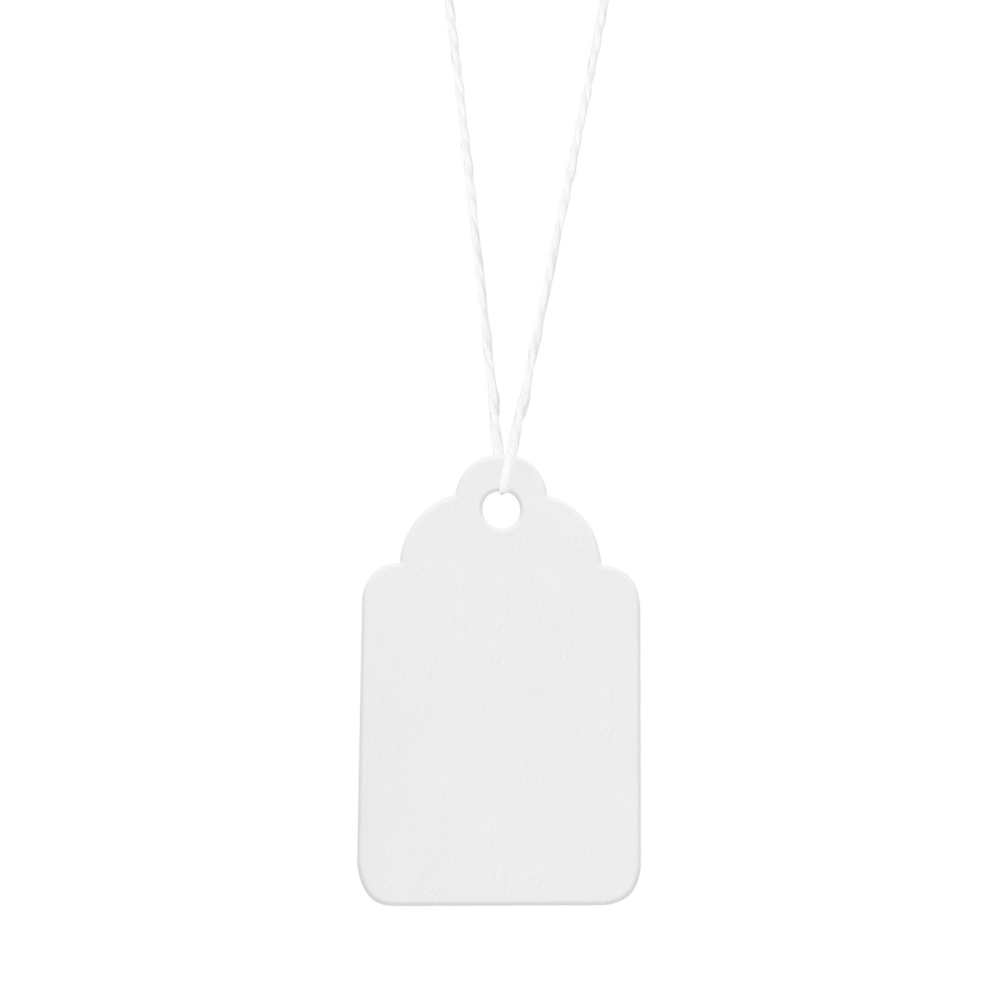 Swift Strung Tags White Card Clothing Parcel Label String Hanging Gift Swing Tickets Kraft Hang Price Labelling 37mm x 24mm (Pack Of 5000)