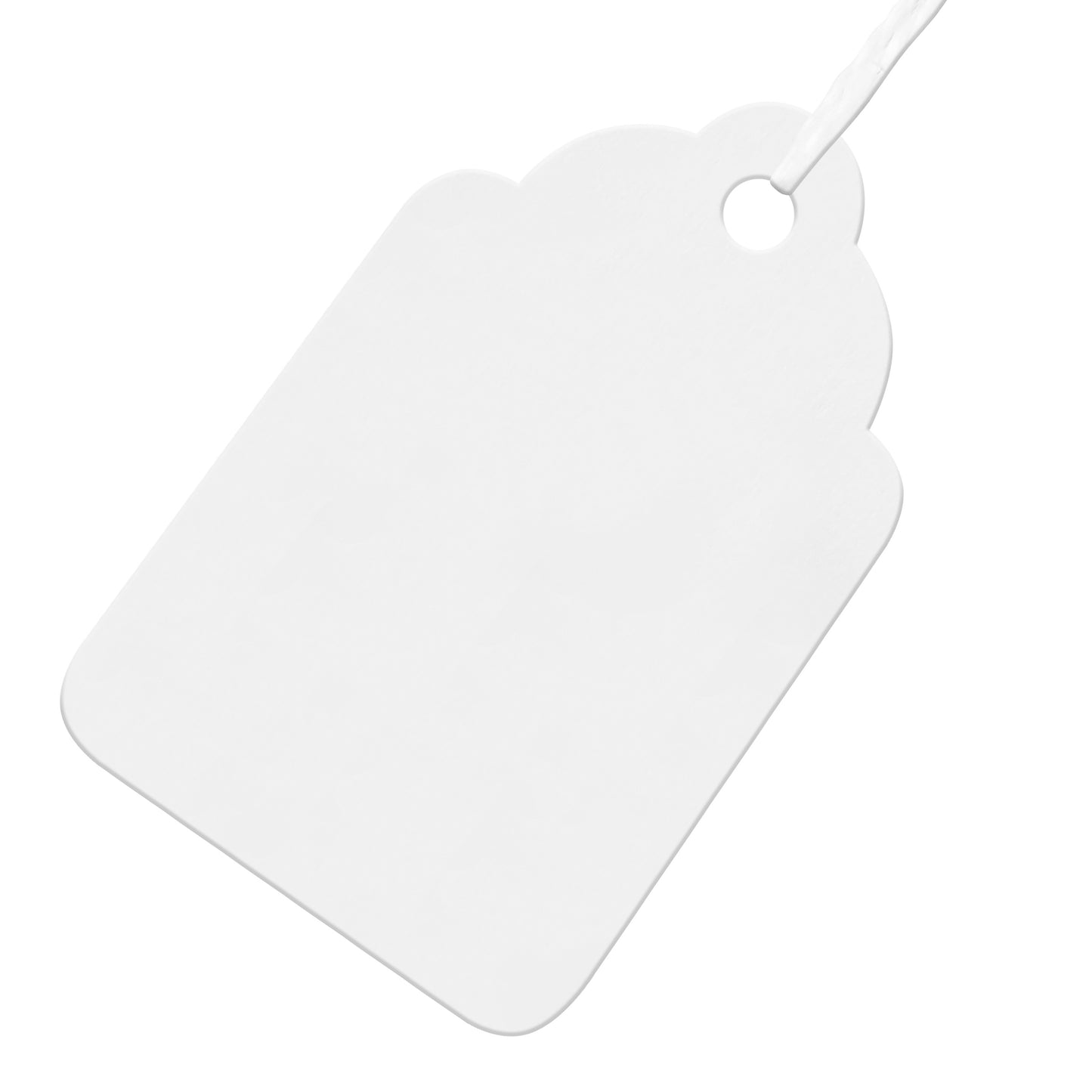 Swift Strung Tags White Card Clothing Parcel Label String Hanging Gift Swing Tickets Kraft Hang Price Labelling 37mm x 24mm (Pack Of 5000)