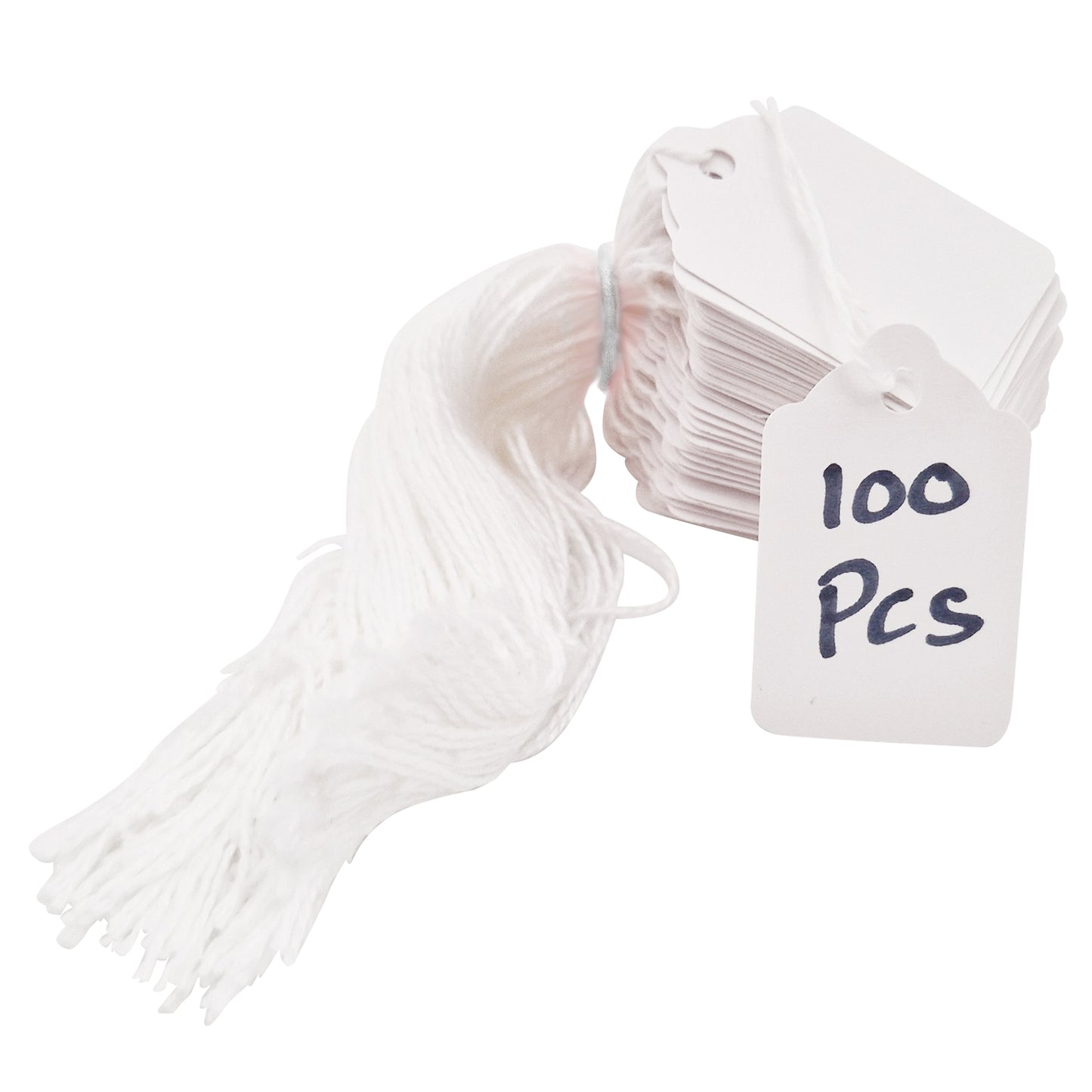 Swift Strung Tags White Card Clothing Parcel Label String Hanging Gift Swing Tickets Kraft Hang Price Labelling 45mm x 28mm (Pack Of 5000)