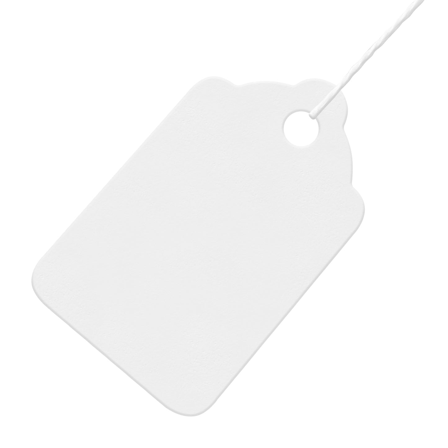 Swift Strung Tags White Card Clothing Parcel Label String Hanging Gift Swing Tickets Kraft Hang Price Labelling 45mm x 28mm (Pack Of 5000)