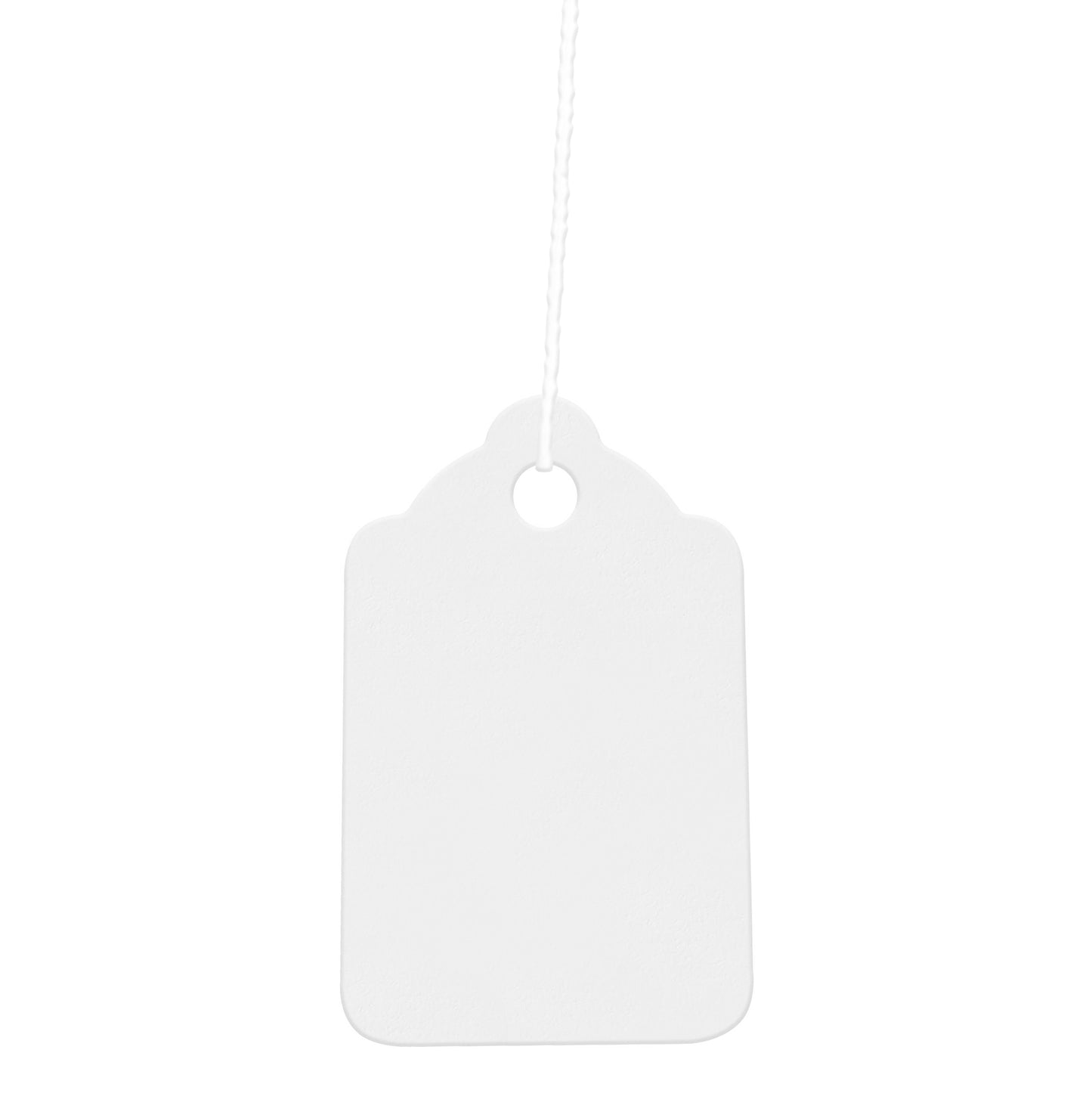 Swift Strung Tags White Card Clothing Parcel Label String Hanging Gift Swing Tickets Kraft Hang Price Labelling 45mm x 28mm (Pack Of 5000)