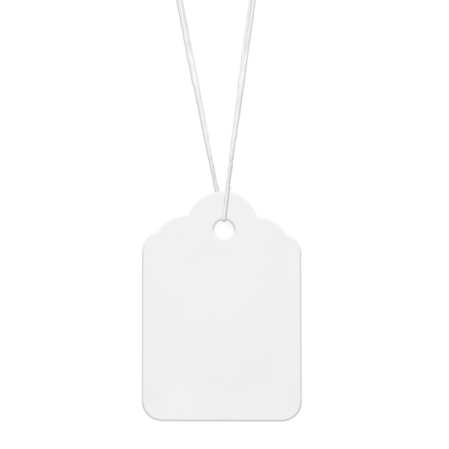 Swift Strung Tags White Card Clothing Parcel Label String Hanging Gift Swing Tickets Kraft Hang Price Labelling 48mm x 32mm (Pack Of 3000)