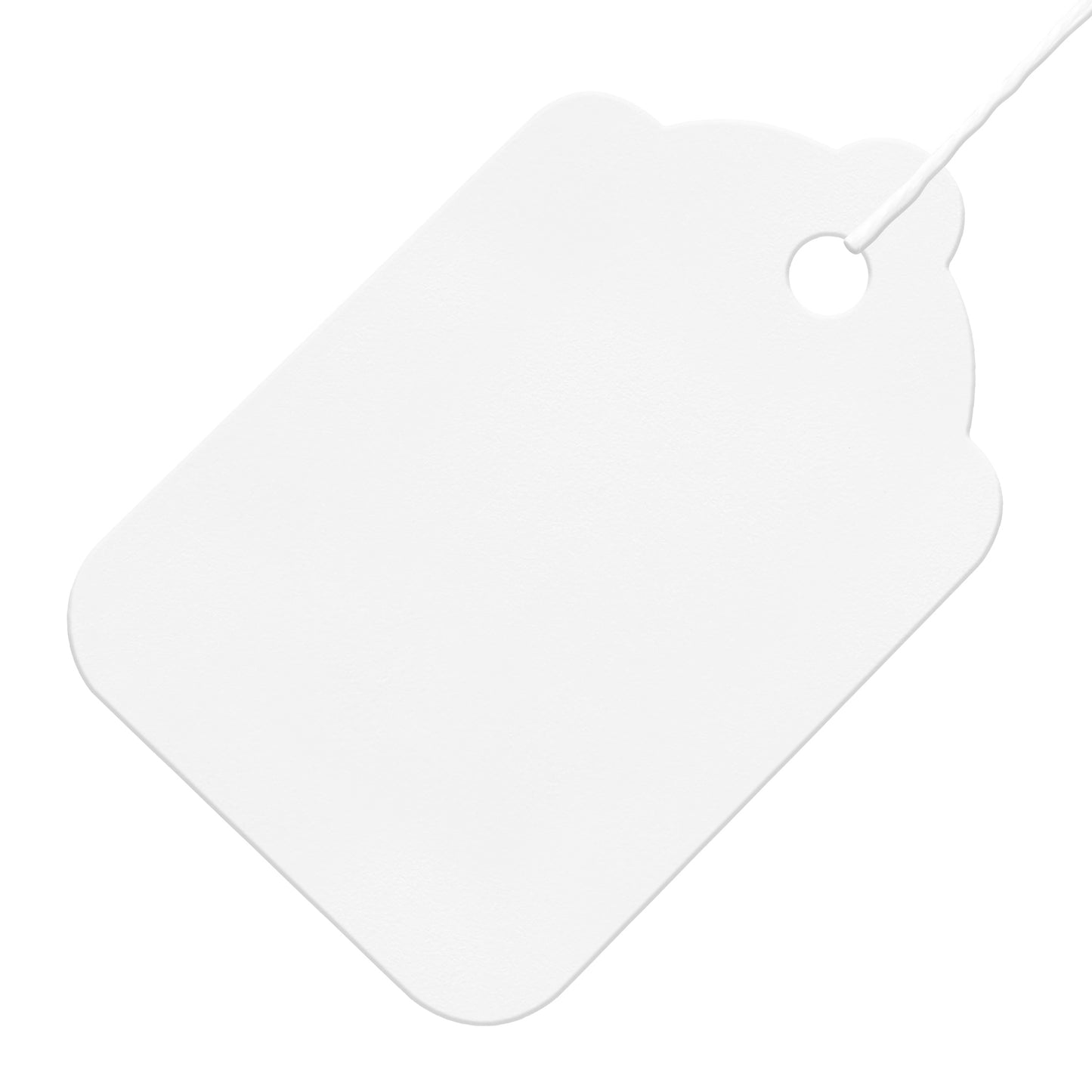Swift Strung Tags White Card Clothing Parcel Label String Hanging Gift Swing Tickets Kraft Hang Price Labelling 48mm x 32mm (Pack Of 3000)
