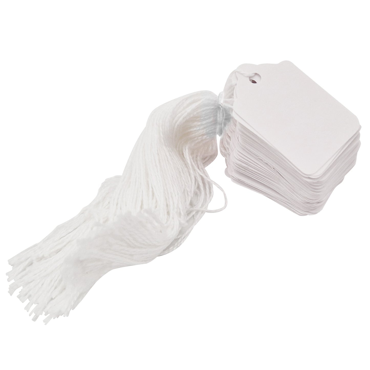 Swift Strung Tags White Card Clothing Parcel Label String Hanging Gift Swing Tickets Kraft Hang Price Labelling 55mm x 37mm (Pack Of 5000)