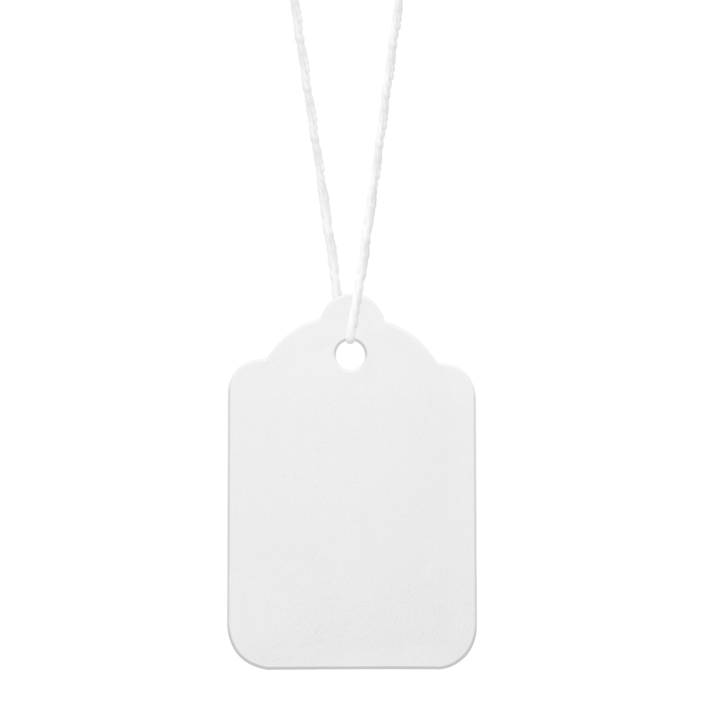 Swift Strung Tags White Card Clothing Parcel Label String Hanging Gift Swing Tickets Kraft Hang Price Labelling 55mm x 37mm (Pack Of 5000)