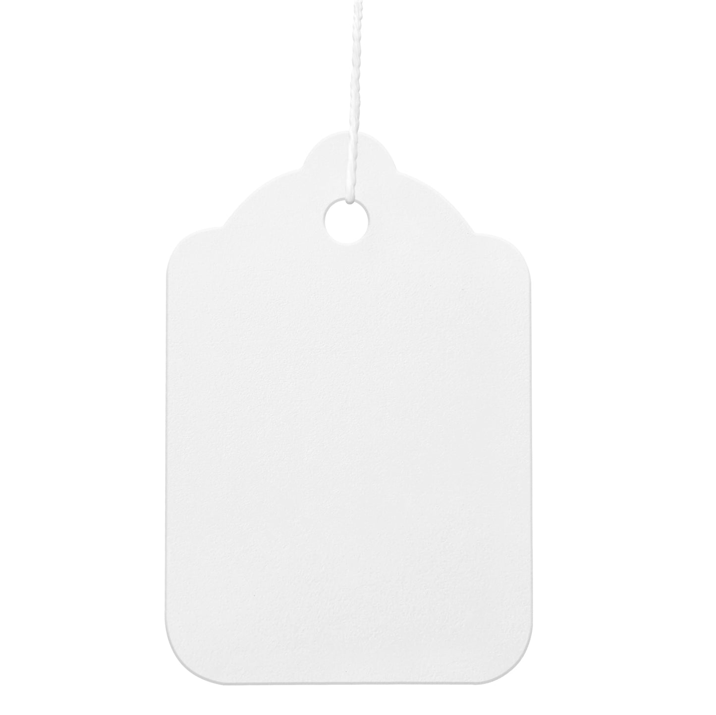 Swift Strung Tags White Card Clothing Parcel Label String Hanging Gift Swing Tickets Kraft Hang Price Labelling 55mm x 37mm (Pack Of 5000)