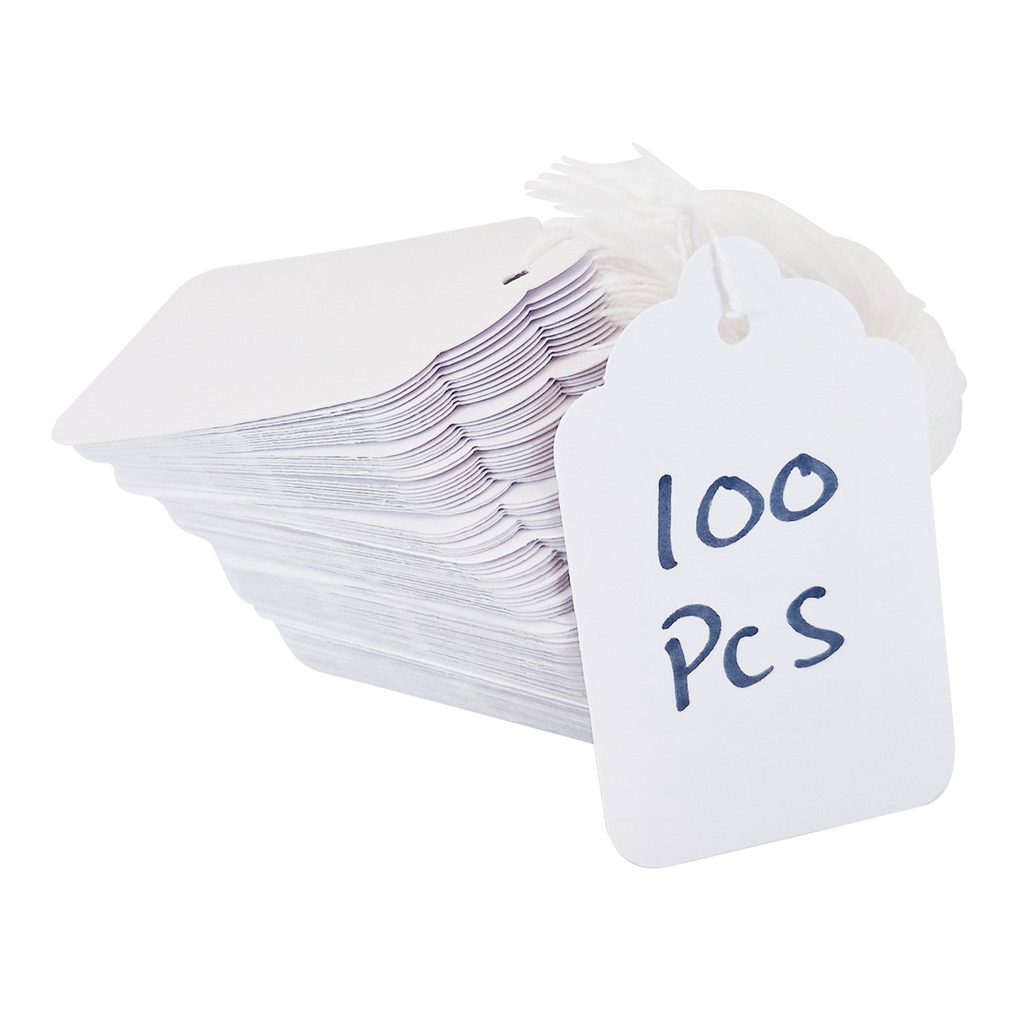 Swift Strung Tags White Card Clothing Parcel Label String Hanging Gift Swing Tickets Kraft Hang Price Labelling 73mm x 45mm (Pack Of 5000)