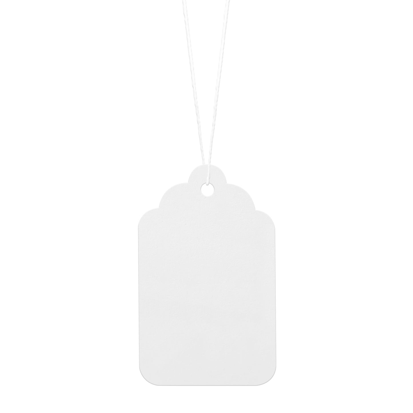 Swift Strung Tags White Card Clothing Parcel Label String Hanging Gift Swing Tickets Kraft Hang Price Labelling 73mm x 45mm (Pack Of 5000)