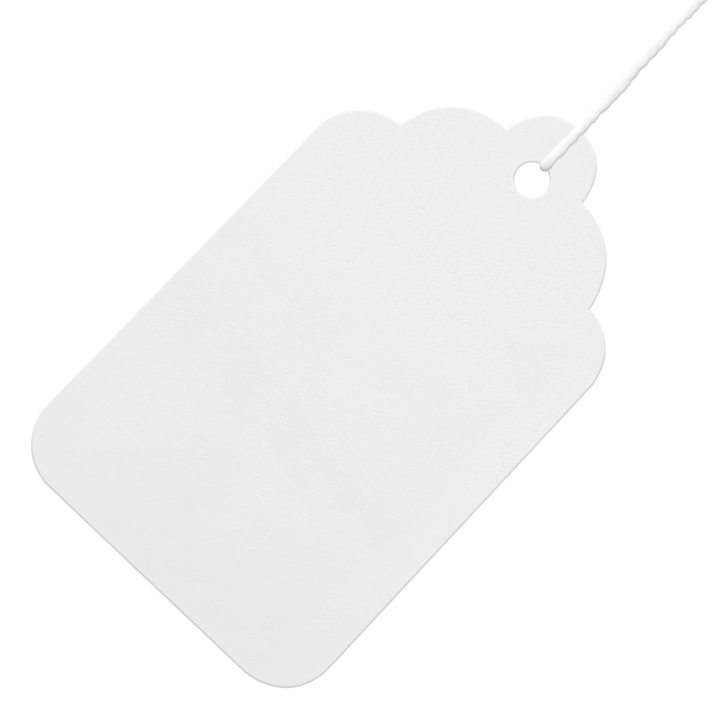 Swift Strung Tags White Card Clothing Parcel Label String Hanging Gift Swing Tickets Kraft Hang Price Labelling 73mm x 45mm (Pack Of 5000)