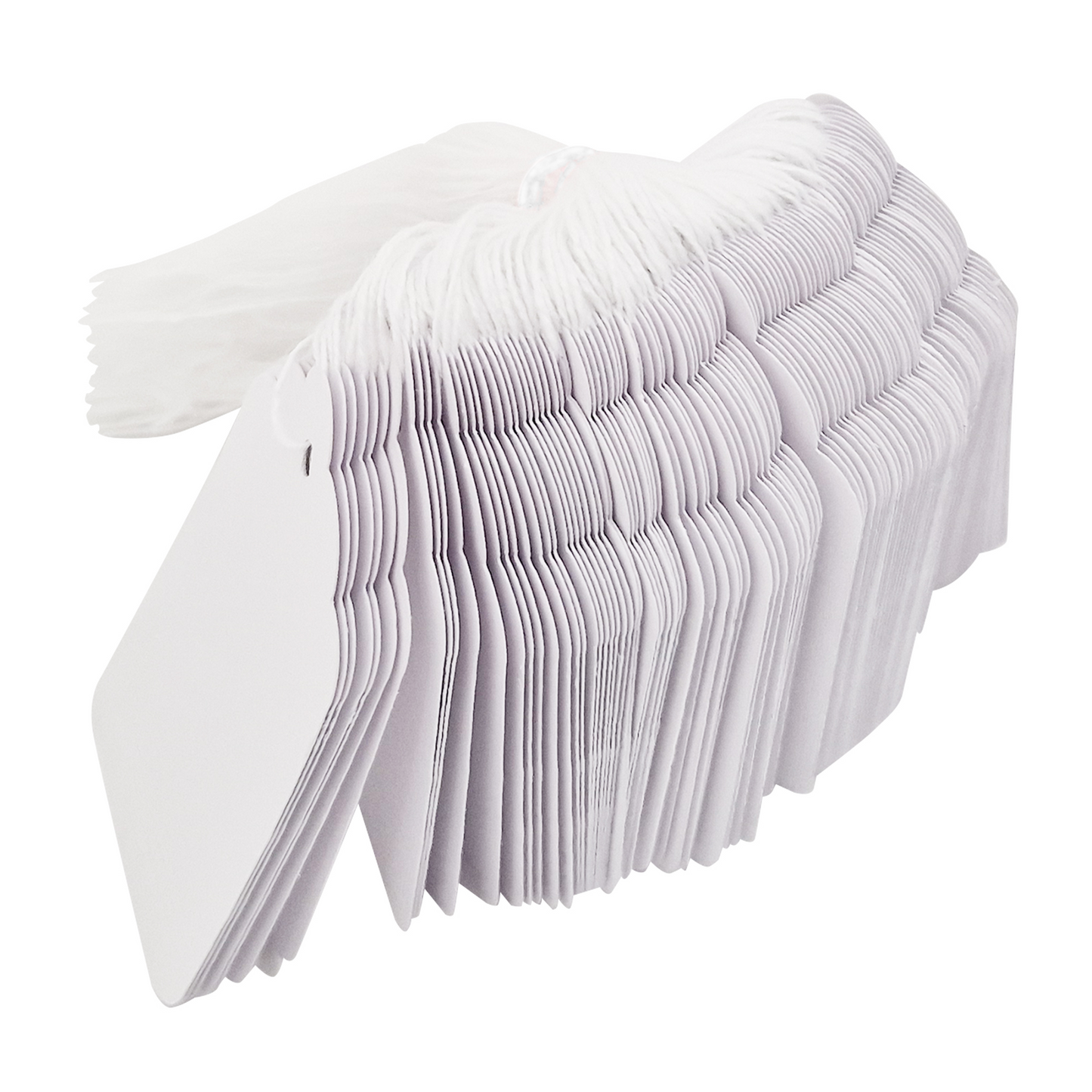 Swift Strung Tags White Card Clothing Parcel Label String Hanging Gift Swing Tickets Kraft Hang Price Labelling 84mm x 52mm (Pack Of 5000)
