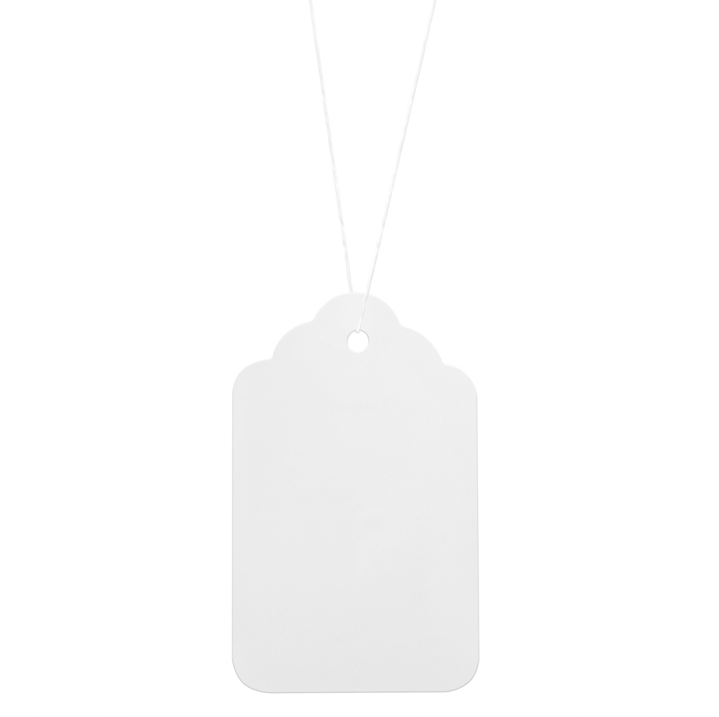 Swift Strung Tags White Card Clothing Parcel Label String Hanging Gift Swing Tickets Kraft Hang Price Labelling 84mm x 52mm (Pack Of 5000)