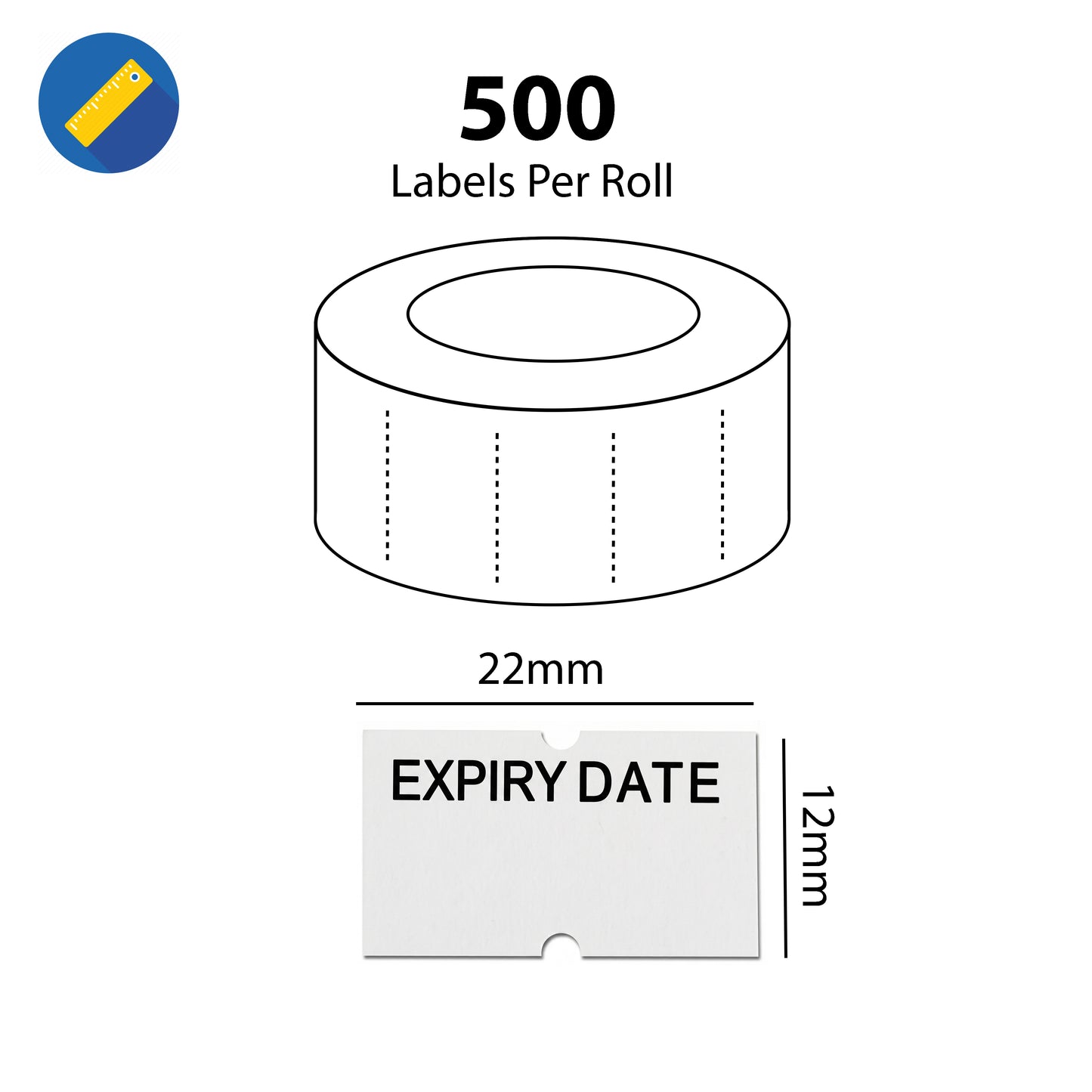 Swift 22 x 12 mm Price Gun Labels CT1 Expiry Date 5,000 Stickers Pricemarking Tags