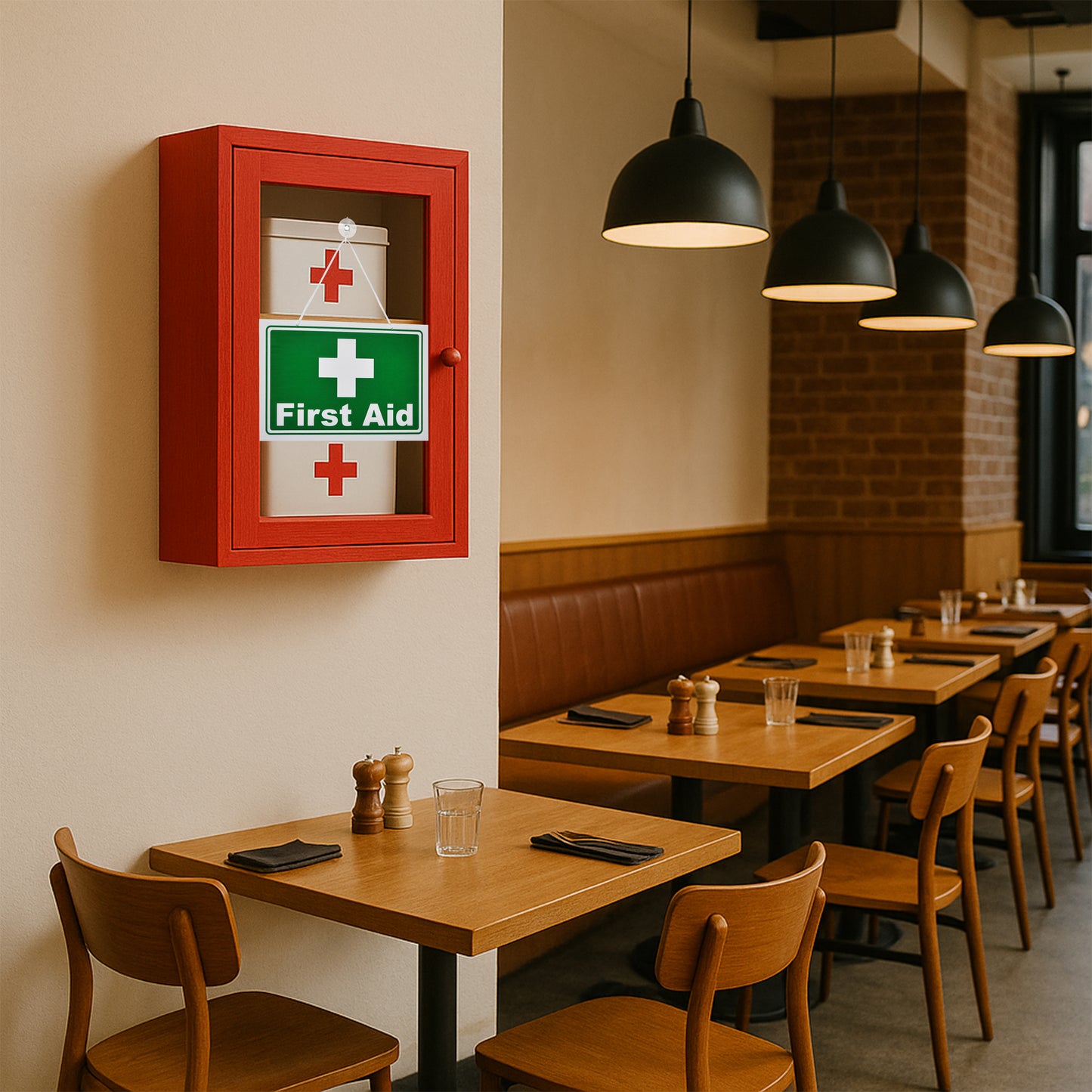 First Aid Green Hanging Sign (BS9)