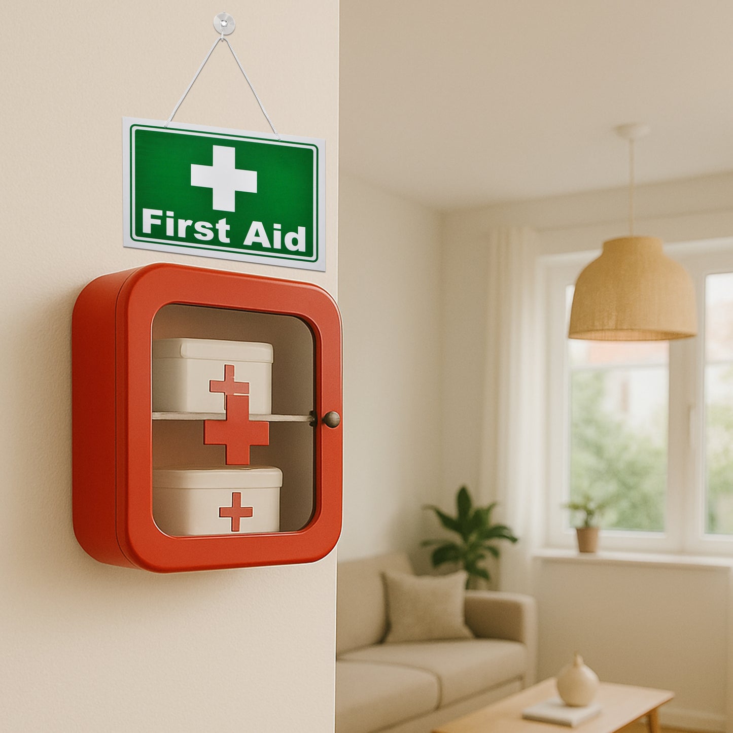 First Aid Green Hanging Sign (BS9)