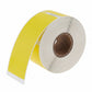 Roll of yellow labels on a white background