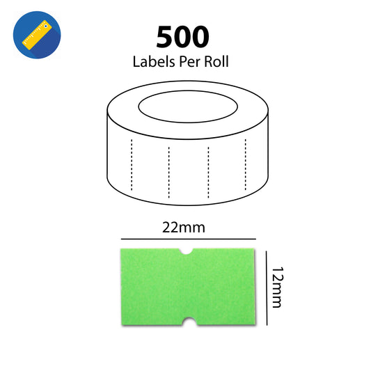 Swift 22 x 12 mm Price Gun Labels CT1 Green 5,000 Stickers Pricemarking Tags