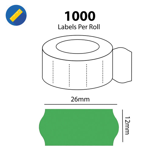 26 x 12mm Green CT4 Permanent- 10,000 Labels