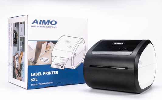 Aimo Bluetooth Thermal Label Printer 6XL Compatible With Amazon, Ebay, ETSY, Shopify, Royal Mail, Fedex, UPS, High Speed Machine For Online Sellers Labelling Large 6 X 4 Shipping Labels tradingmadeeasy.co.uk