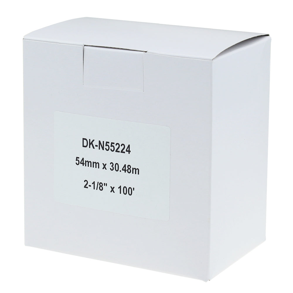 Compatible Brother Labels DK-N55224 Continuous Non-Adhesive Paper Roll – Black on White 54mm