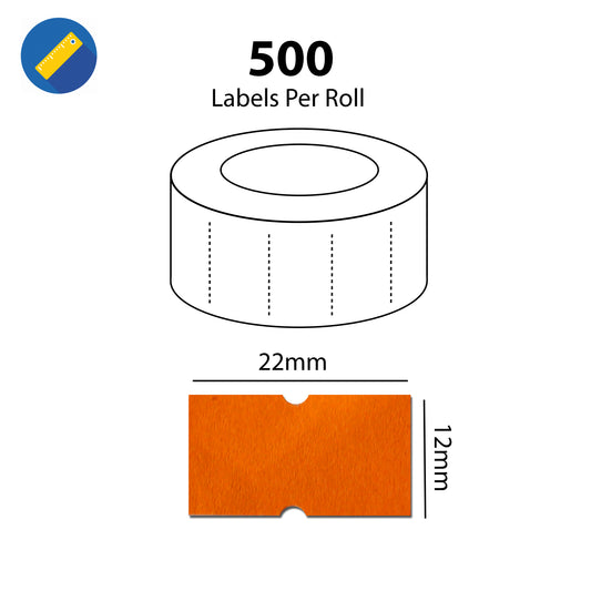 Swift 22 x 12 mm Price Gun Labels CT1 Orange 5,000 Stickers Pricemarking Tags