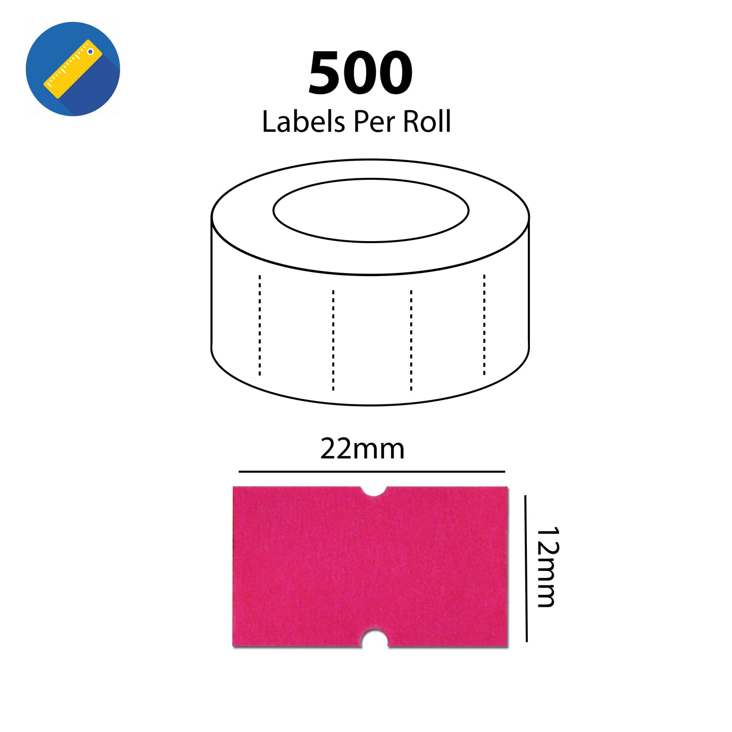 Swift 22 x 12 mm Price Gun Labels CT1 Pink 5,000 Stickers Pricemarking Tags