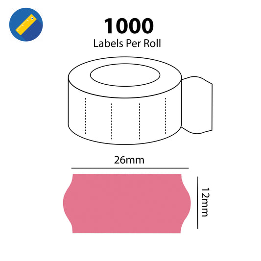 26 x 12mm Pink CT4 Permanent- 10,000 Labels