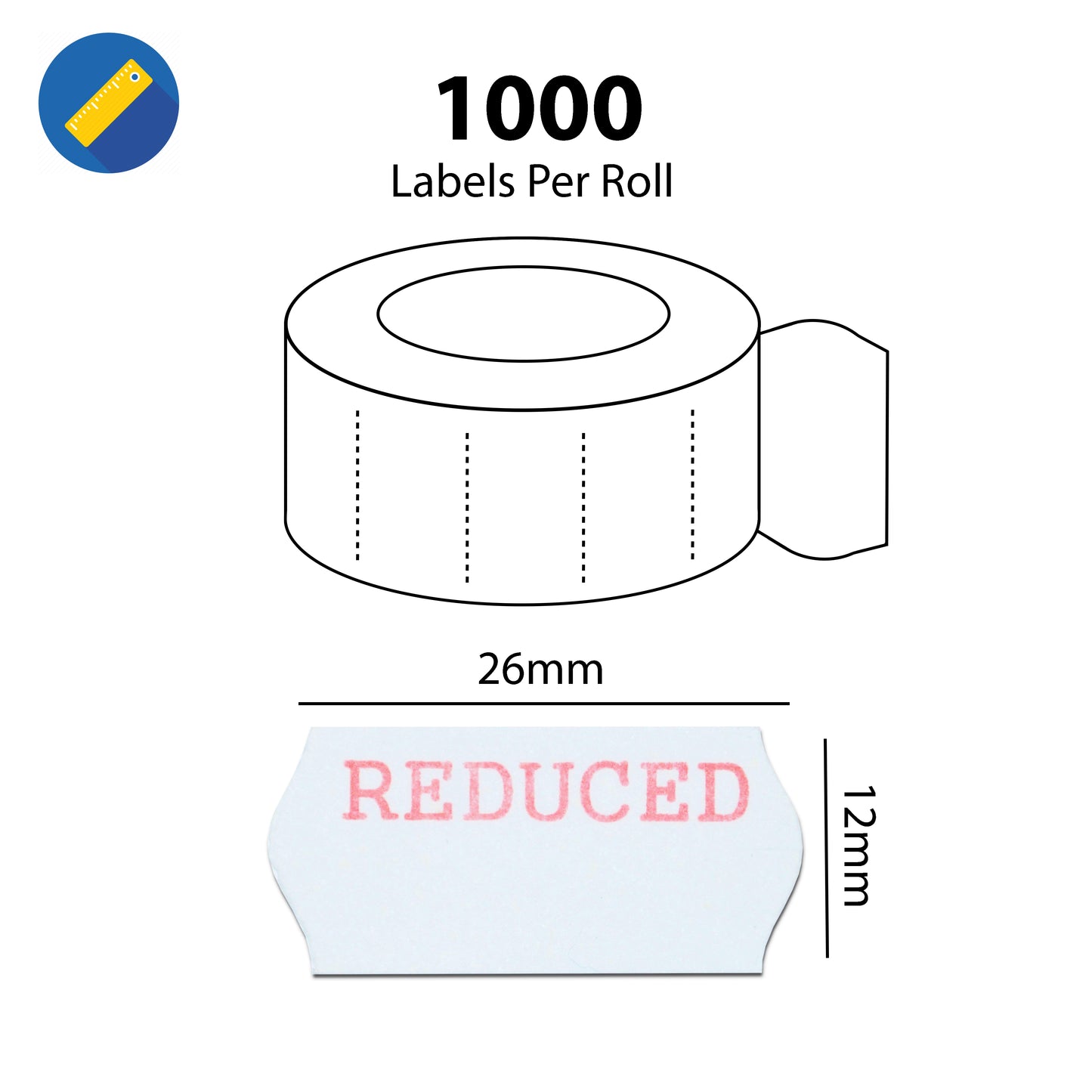 26 x 12mm Reduced CT4 (10,000 Labels)