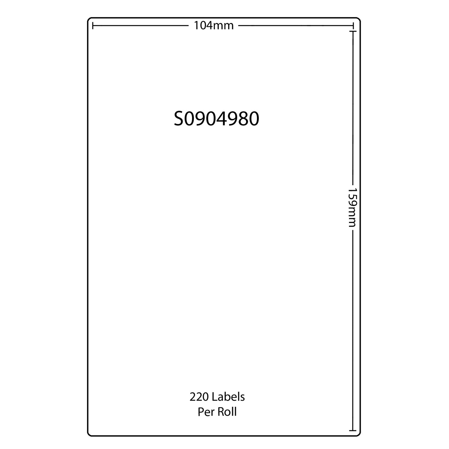 Dymo Compatible Labels S0904980 (104x159mm)