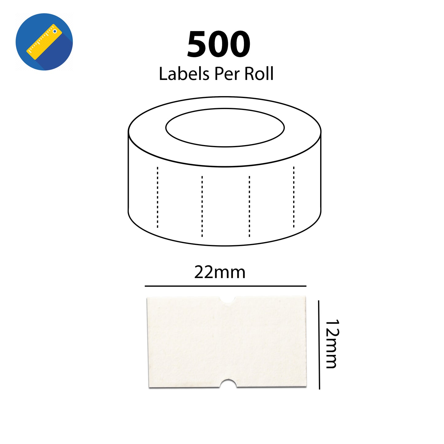 Swift 22 x 12 mm Price Gun Labels CT1 White 5,000 Stickers Pricemarking Tags